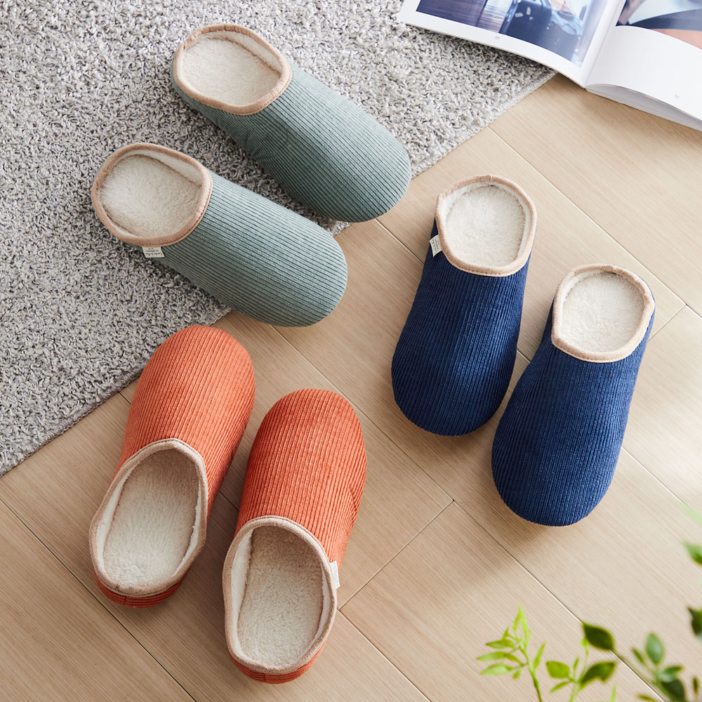 【ベルメゾン】コーデュロイ調生地のボアスリッパ 【ベルメゾン】コーデュロイ調生地のボアスリッパ