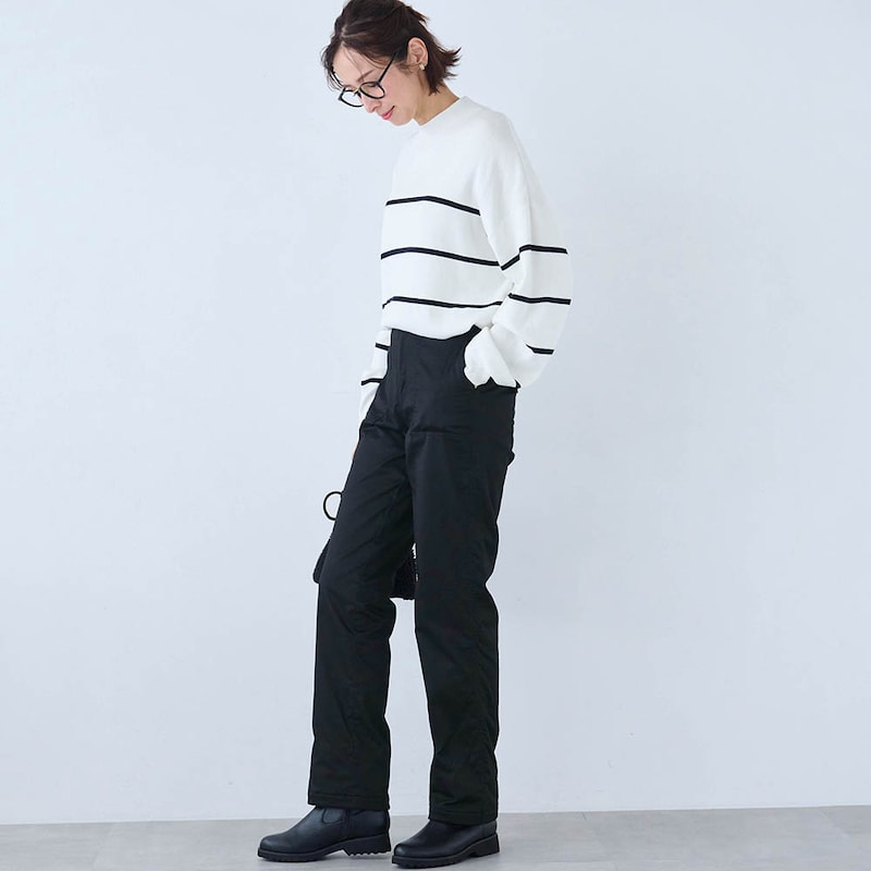 モデル身長169cm／M・股下72cm ※写真は撮影用のため股下+6cmになります。