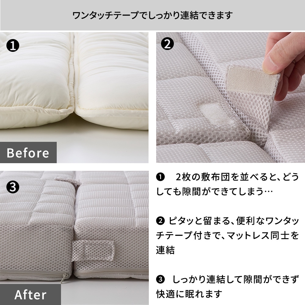 丸洗いできる通気性のいいパレットベッド専用折りたたみマットレス
