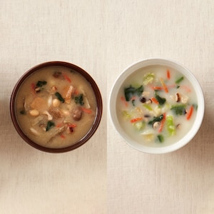 具だくさん豚汁＆ほうれん草のクリームスープ