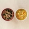 海藻ときのこのお味噌汁＆根菜のコーンポタージュ