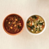 柚子香る小松菜の赤だし＆ごま油香る中華スープ