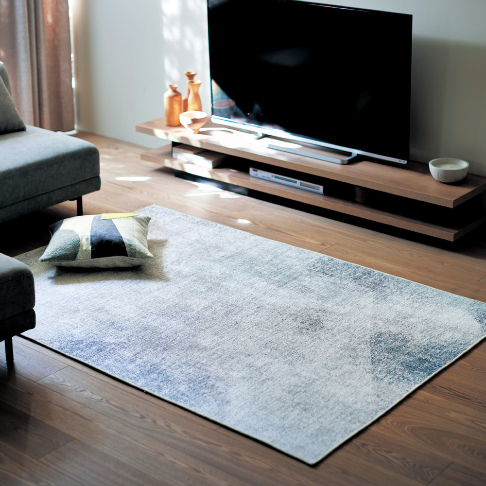 ニュアンスデザインの洗えるプリントラグ ニュアンスデザインの洗えるプリントラグ