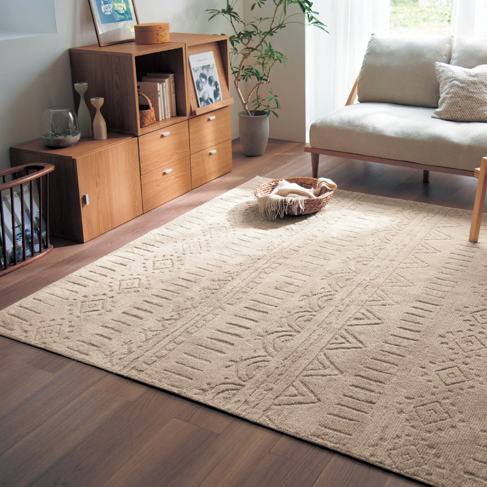 【ベルメゾン】防ダニ・抗菌の乾きが早い洗えるラグ