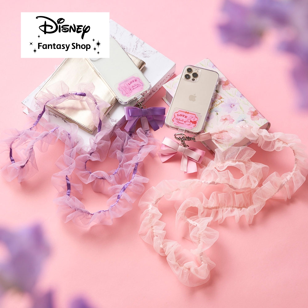 【ディズニー/Disney】フリルのスマホショルダーストラップ(選べるキャラクター)
