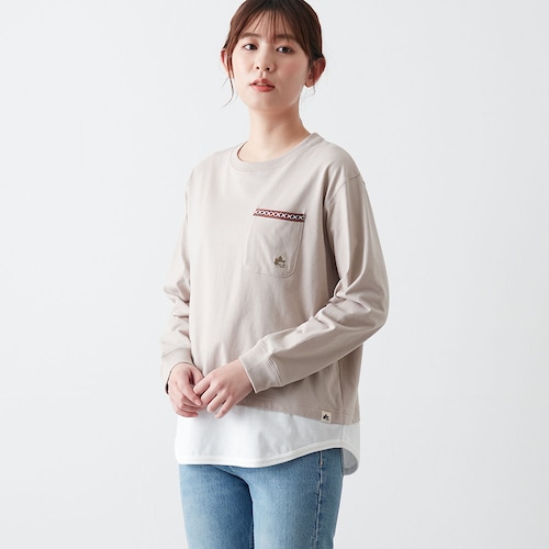 フェイクレイヤード長袖Tシャツ