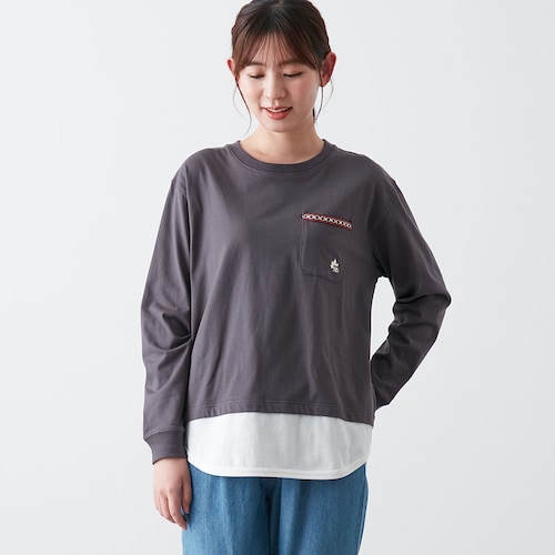 フェイクレイヤード長袖Tシャツ