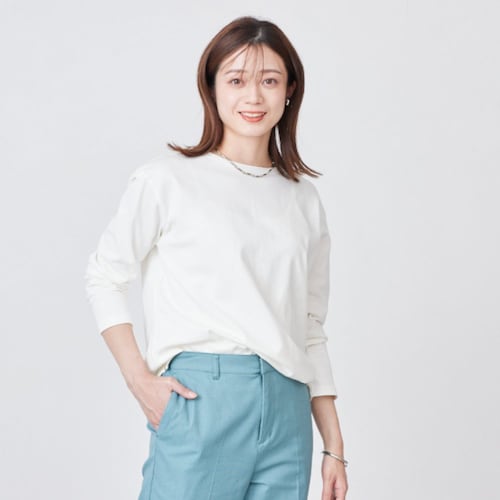 綿素材長袖Tシャツ