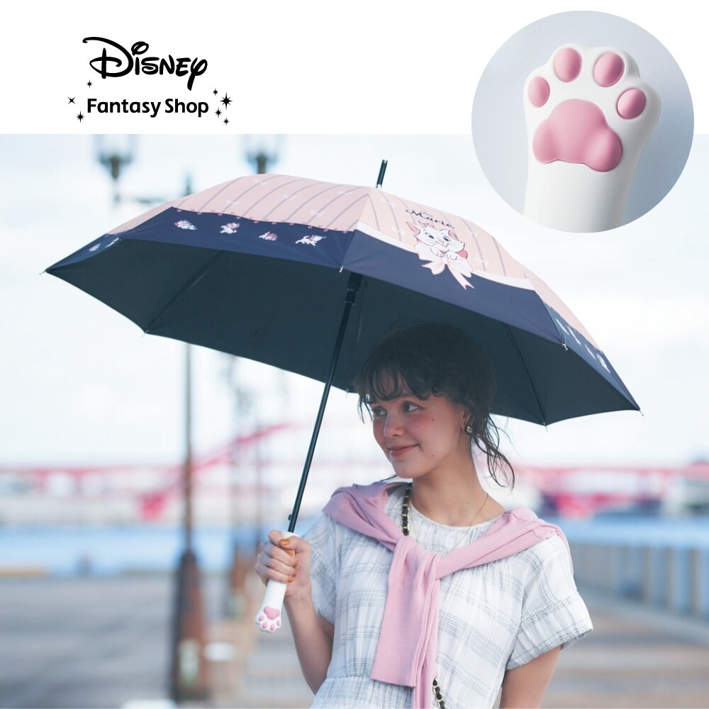 【ディズニー/Disney】肉球持ち手の1級遮光晴雨兼用長傘(選べるキャラクター)