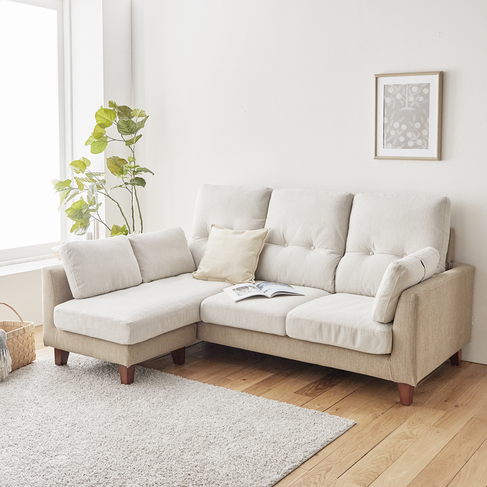 【エヌディースタイル/NDstyle.】ツートンカラーのハイバックソファー