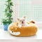 年中使えるリバーシブル使用！マシュマロラウンドペットベッド ＜ミケネコ／柴犬＞