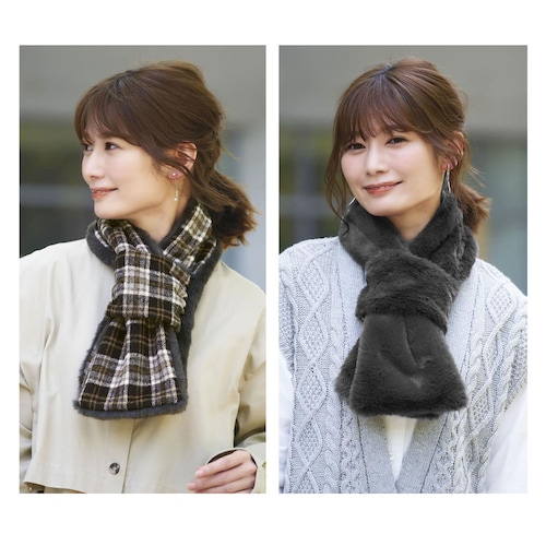 通すだけ2wayリバーシブルマフラー 【防寒対策】