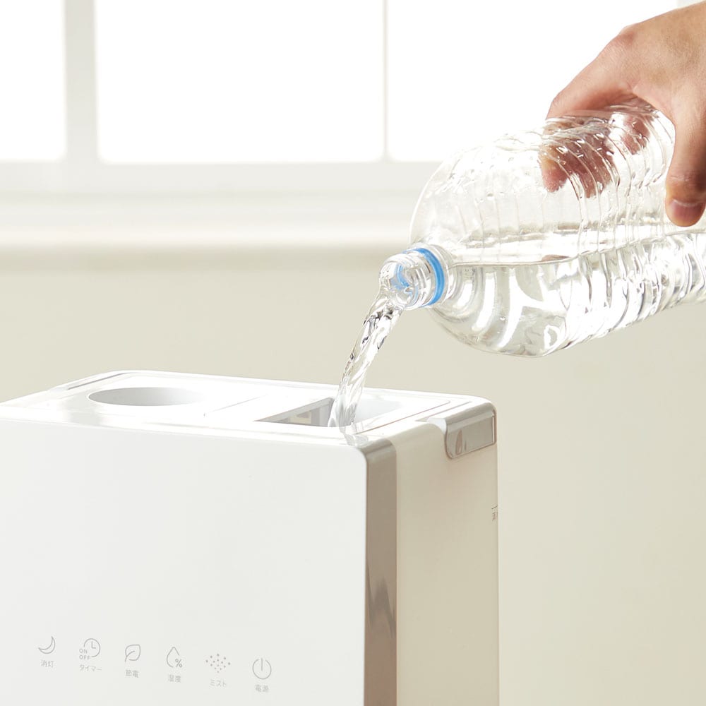 湿度コントロール機能付きハイブリッド加湿器「スクエアミスト