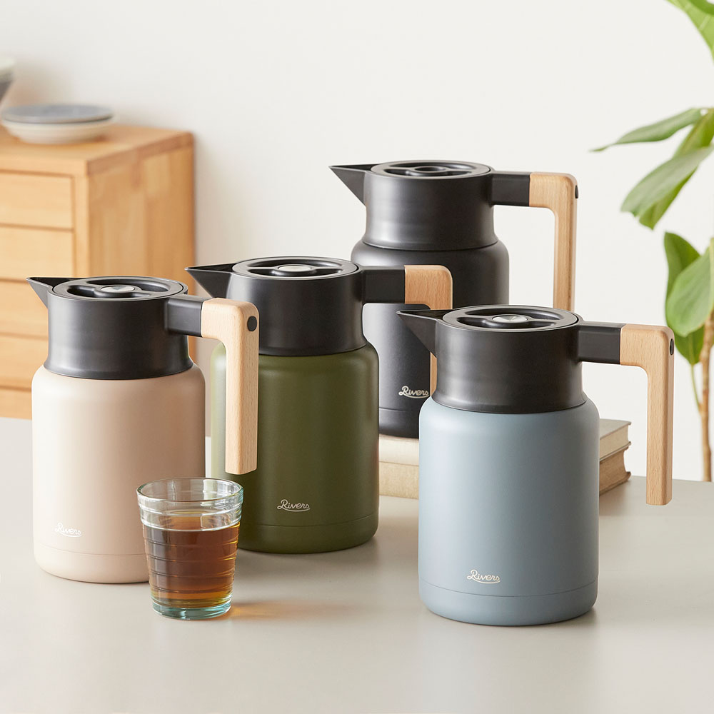 【リバース/Rivers】北欧調デザインの卓上魔法瓶ポット 【保冷/保温】