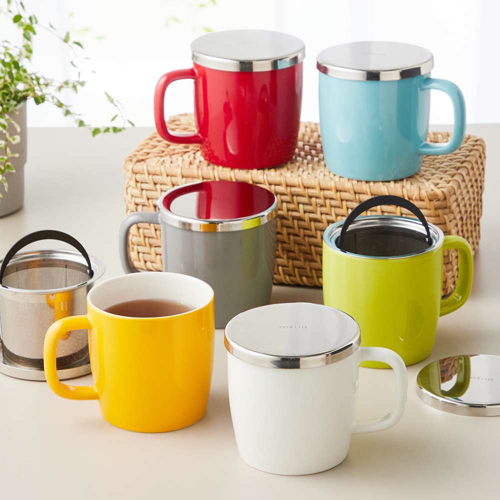 【フォーライフ/FORLIFE】ポット要らずで本格リーフを楽しめる茶こし付きマグカップ