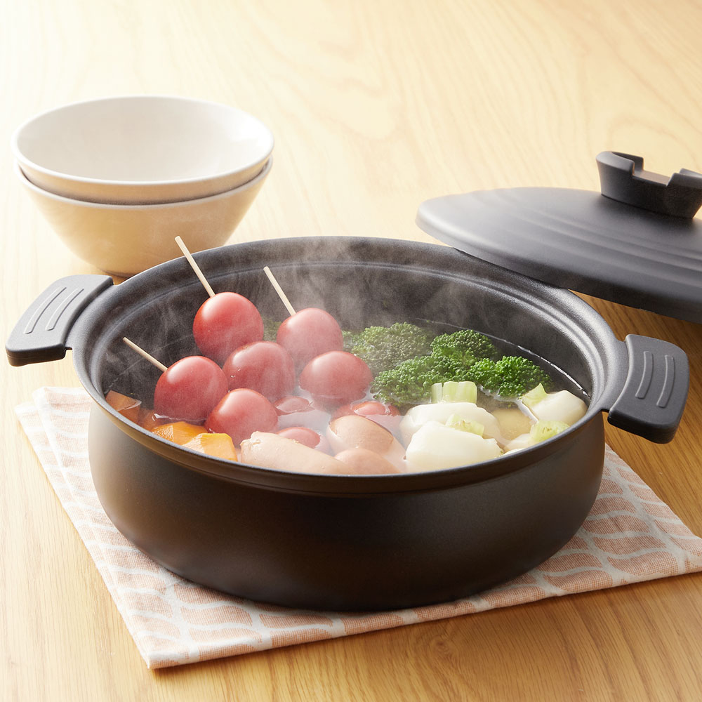 【ベルメゾン】軽量ふっ素加工卓上鍋 【IH/ガス火対応】