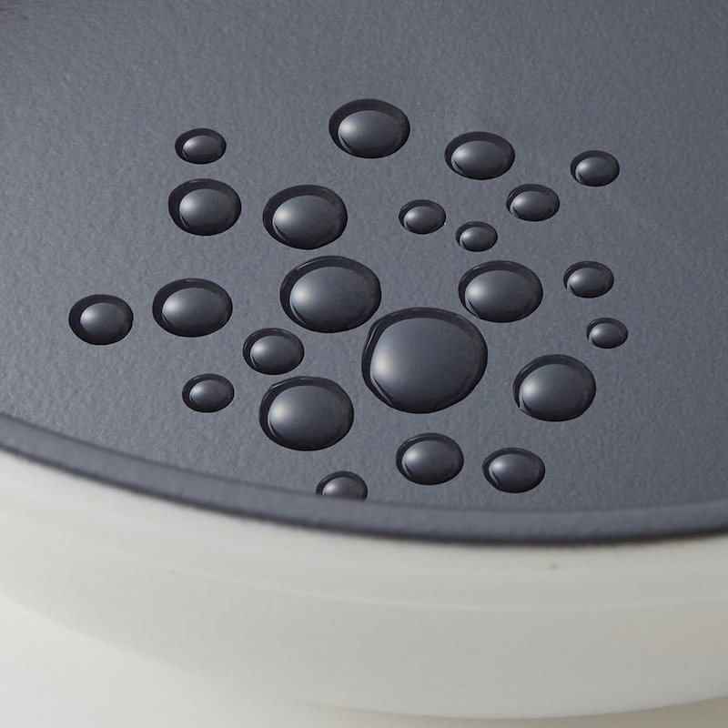 鍋の内側は、撥水性・撥油性に優れたセラミックコーティング