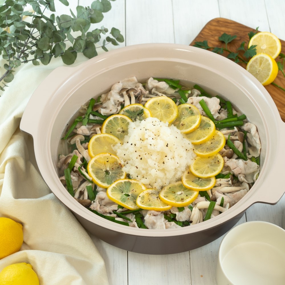 セラミック加工の卓上鍋 ＜18／21／24／27／30cm＞ 【IH/ガス火対応