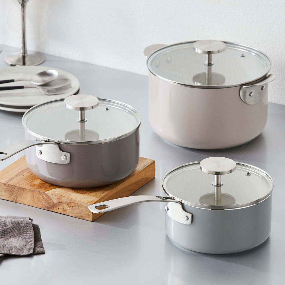 【ベルメゾン】北欧調カラーのソースパン・キャセロール 【IH/ガス火対応】