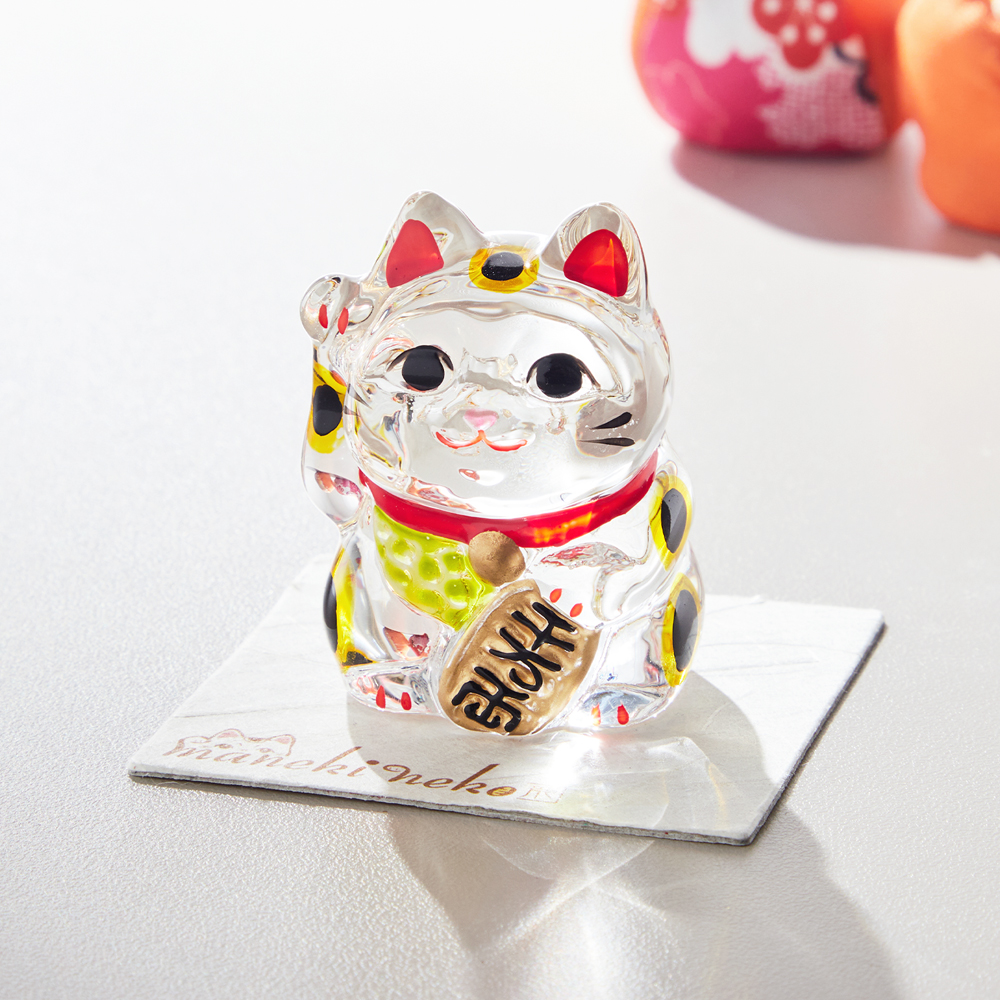 クリスタルガラスの小判招き猫 クリスタルガラスの小判招き猫