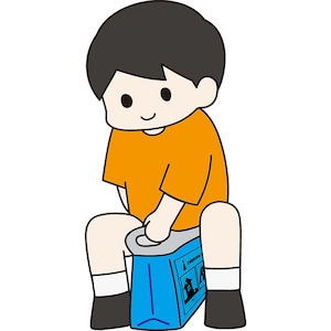 持ち手を掴み、しゃがんで使用できます
