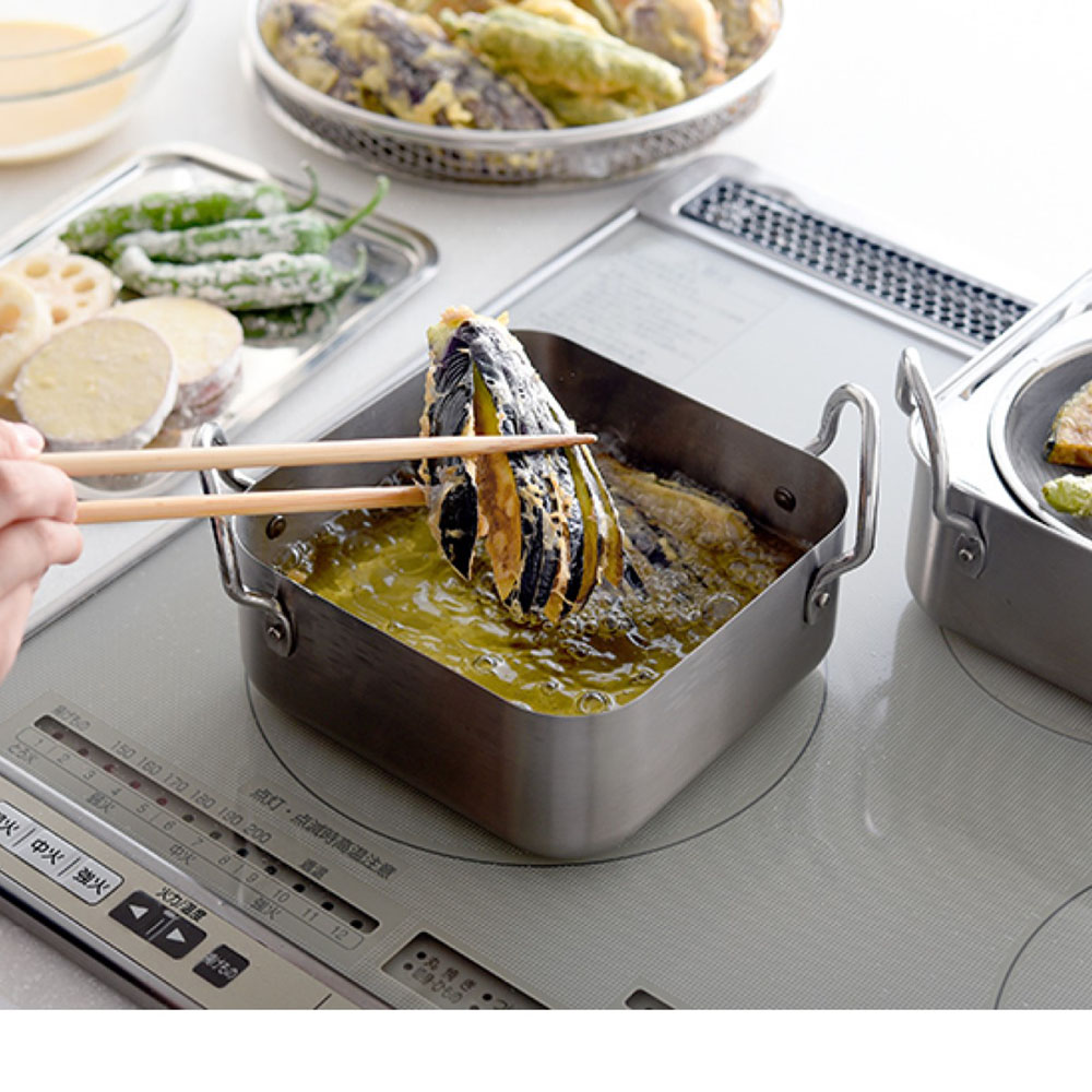 【ベルメゾン】オイルポットとして使える角型ステンレス揚げ鍋[日本製]