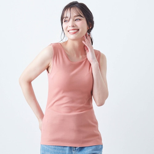 【新色追加】 冷やしさらっとコットン・リブブラタンクトップ