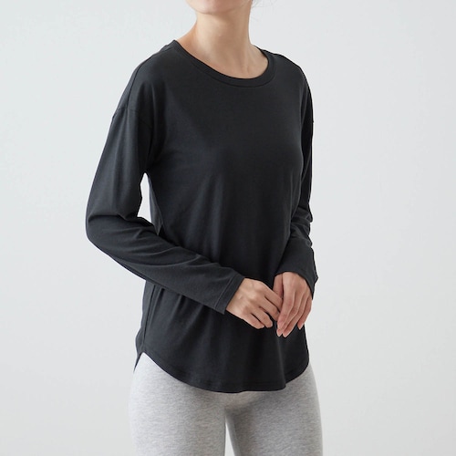 サラッと快適・ゆるカップ付き長袖Tシャツ