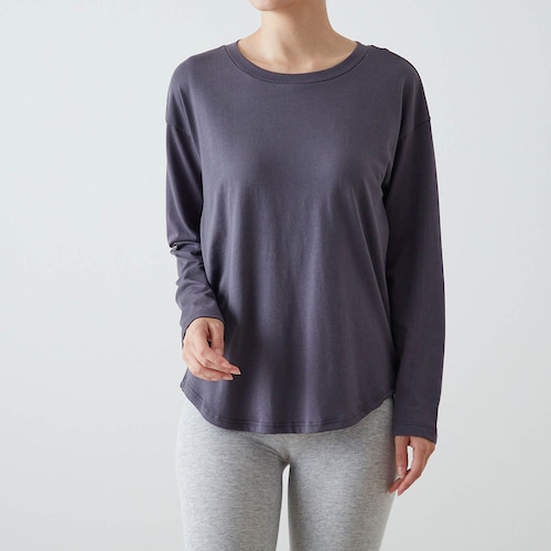 サラッと快適・ゆるカップ付き長袖Tシャツ