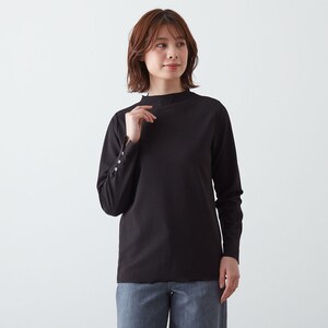 【ベルメゾン】ふくれジャカード袖口ボタンカットソー