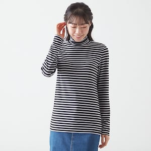 【ベルメゾン】ガーゼフライスボーダーカットソー