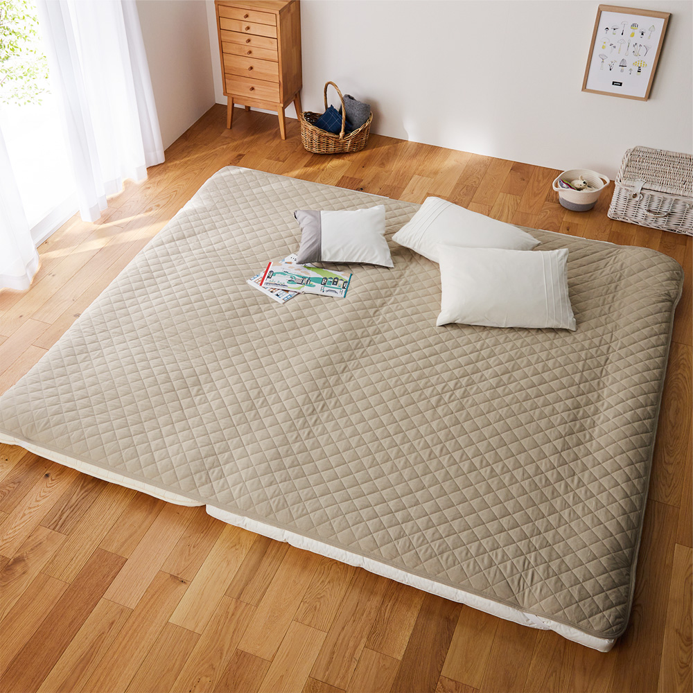 【BELLE MAISON DAYS】【大きめサイズ】先染め綿素材を使った敷きパッド 【BELLE MAISON DAYS】【大きめサイズ】先染め綿素材を使った敷きパッド