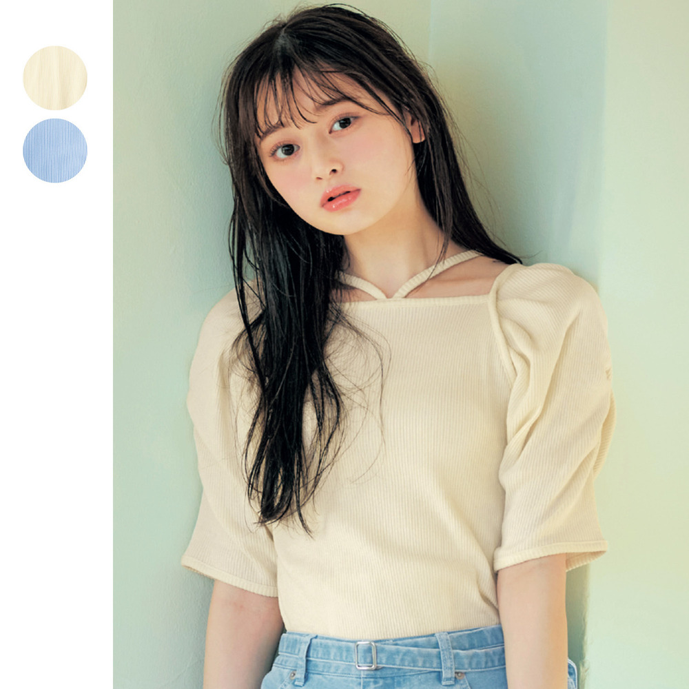 【パペル ラピス/Papel lapiz】ホルターネック風ボレロドッキング綿混リブプルオーバー 【子供服】 【パペル ラピス/Papel lapiz】ホルターネック風ボレロドッキング綿混リブプルオーバー 【子供服】