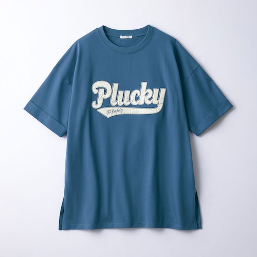 サテンワッペン綿素材ハーフスリーブゆるＴシャツ 【子供服 半袖】