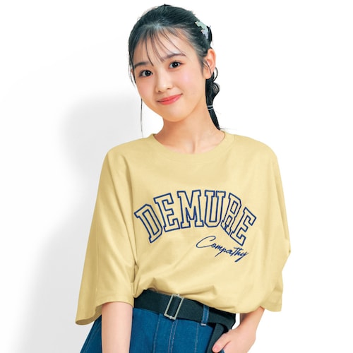 ぷっくり刺繍綿素材ドルマンスリーブ半袖ワイドＴシャツ 【子供服】