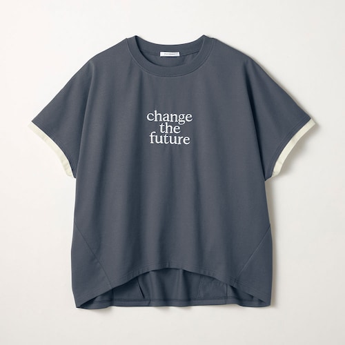 レイヤード風綿素材タック入りバルーンシルエット半袖Ｔシャツ 【子供服】