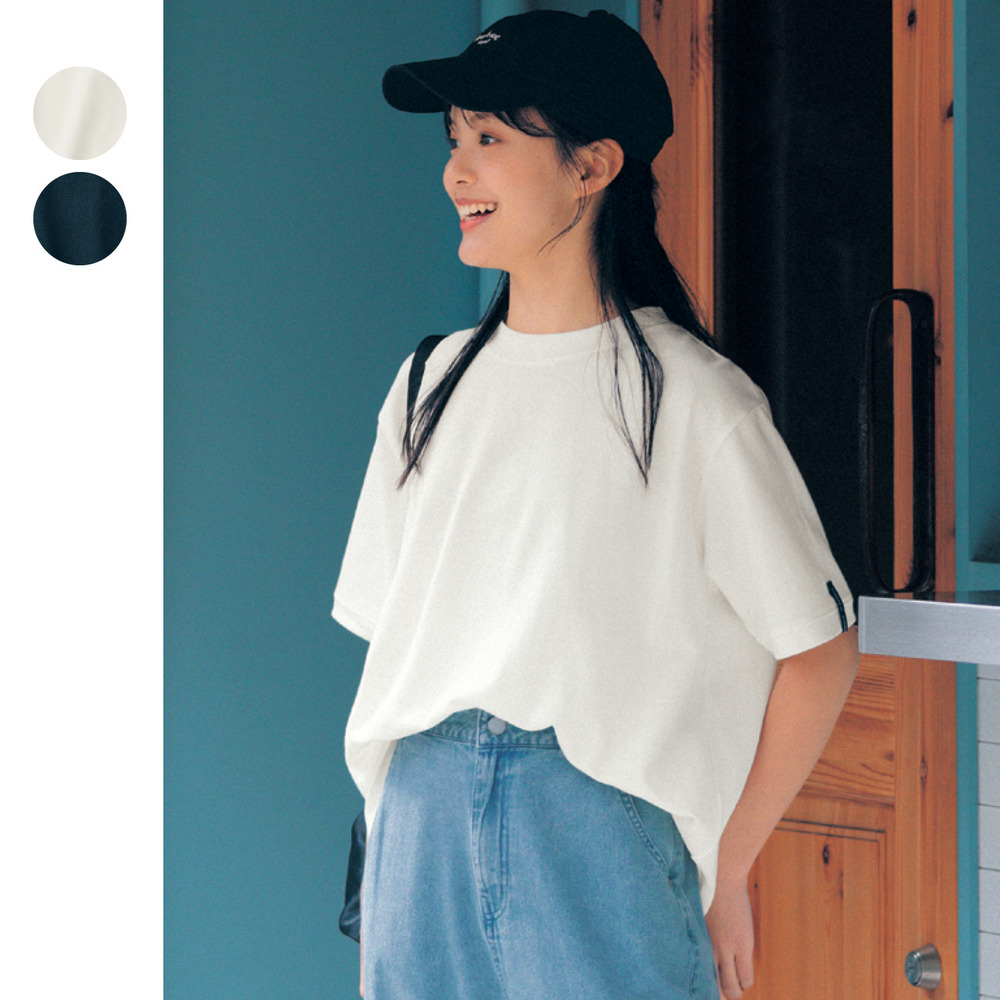 【STANDARD me】イレヘム裾ラウンド綿鹿の子ゆる半袖Tシャツ 【子供服】 【STANDARD me】イレヘム裾ラウンド綿鹿の子ゆる半袖Tシャツ 【子供服】