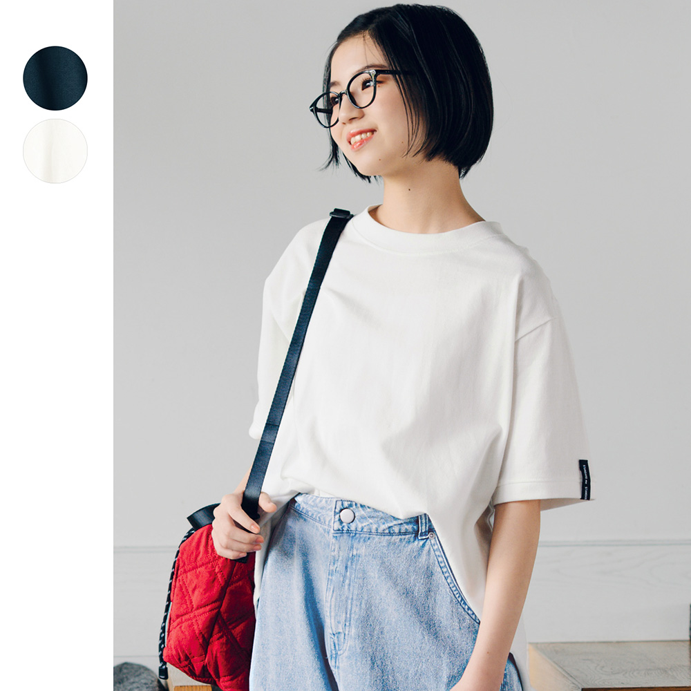 【STANDARD me】イレヘム裾ラウンド綿鹿の子ゆる半袖Tシャツ 【子供服】