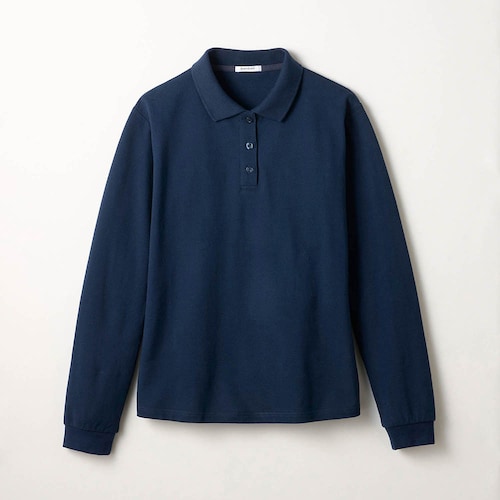 標準服にも使える！綿鹿の子長袖ポロシャツ 【制服】