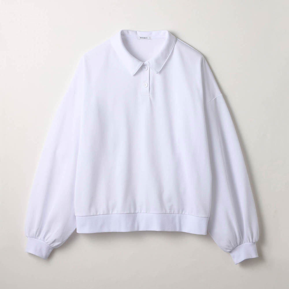 【パペル ラピス/Papel lapiz】標準服にも使える!ドライ鹿の子長袖ルーズポロシャツ 【制服】 【パペル ラピス/Papel lapiz】標準服にも使える!ドライ鹿の子長袖ルーズポロシャツ 【制服】