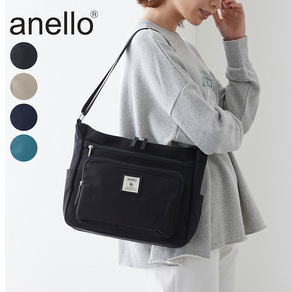 【アネロ/anello】ダブルファスナーショルダーバッグ