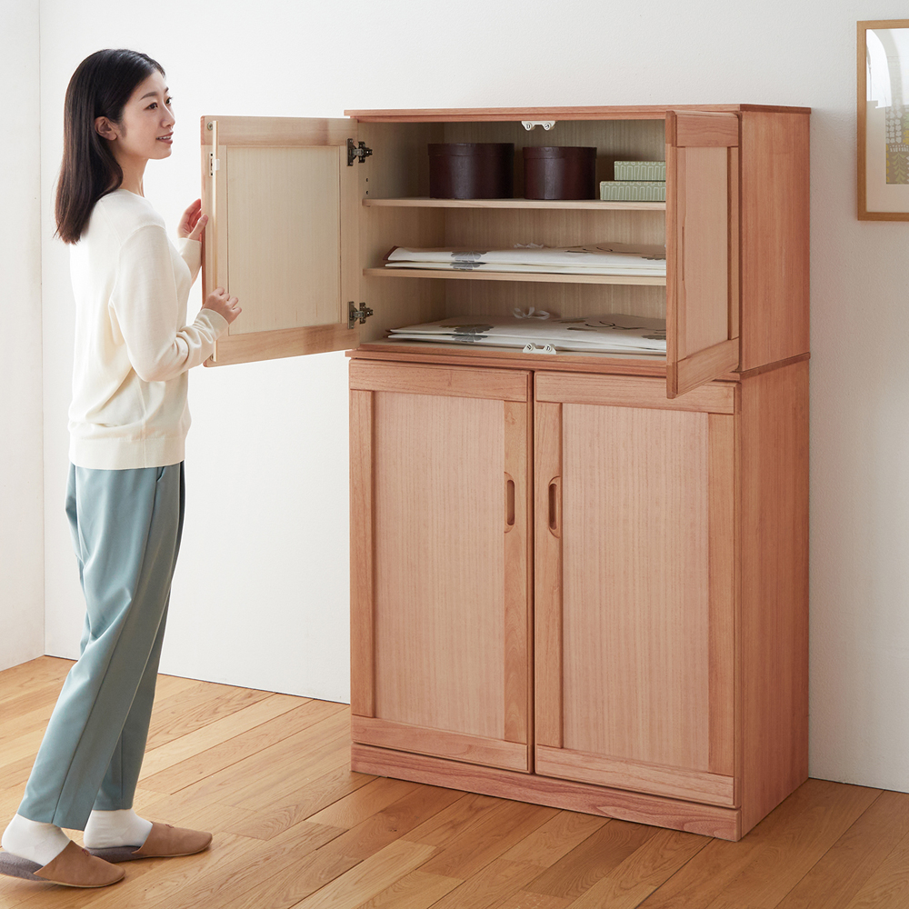 【ベルメゾン】柿渋染め総桐の衣類収納キャビネット [日本製]