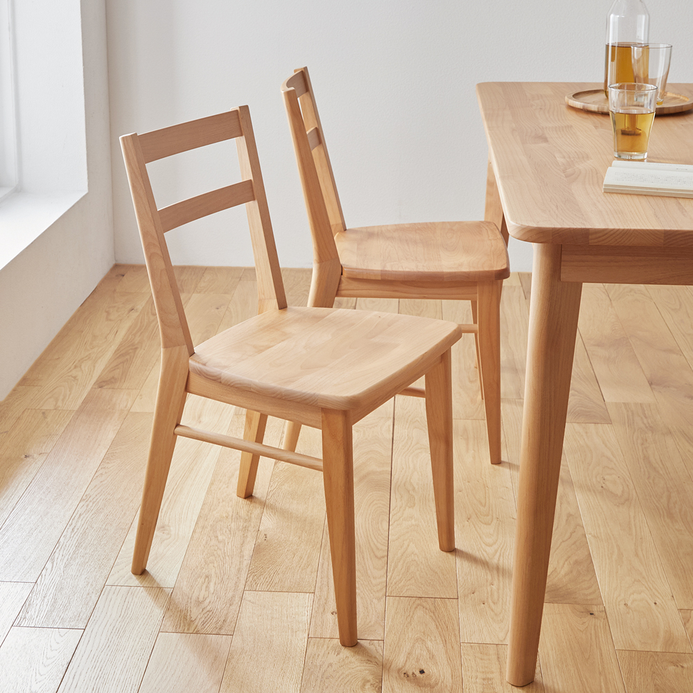 【堀田木工所】セラミック塗装でお手入れ簡単 アルダー材のダイニングチェア2脚セット