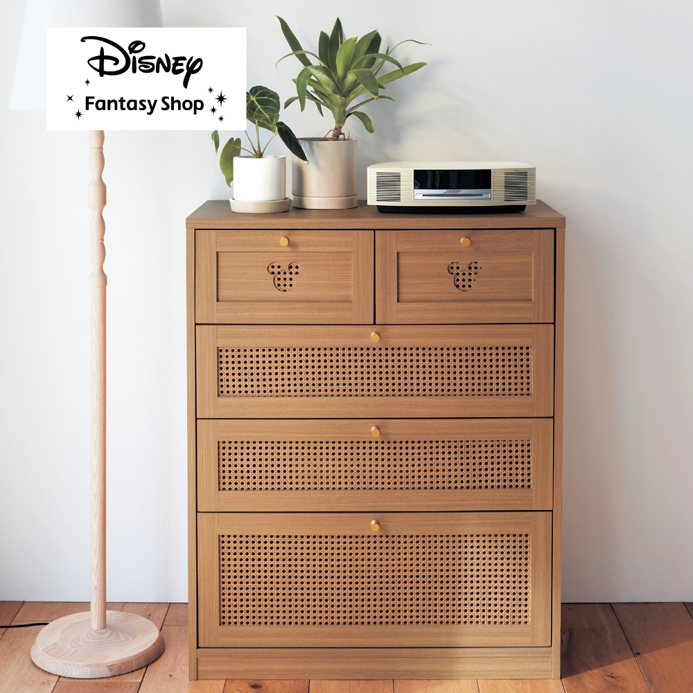 【ディズニー/Disney】ラタン調チェスト「ミッキーモチーフ」