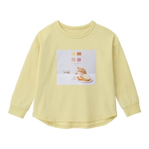 【ねこねこ食パン】プリント長袖Ｔシャツ 【子供服】