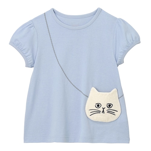 【ねこねこ食パン】ポシェット風半袖Ｔシャツ 【子供服】