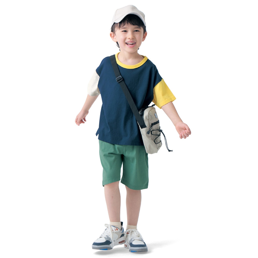 ネイビー系×フォレストグリーン／モデル身長112cm・サイズ110