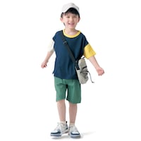 ネイビー系×フォレストグリーン／モデル身長112cm・サイズ110
