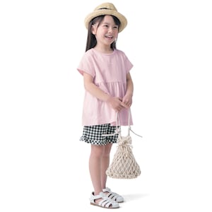 ラベンダー×ブラックギンガム／モデル身長108cm・サイズ110