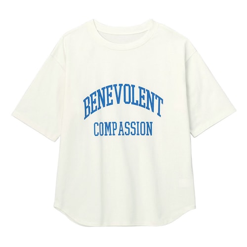 裾ラウンド半袖ロゴＴシャツ